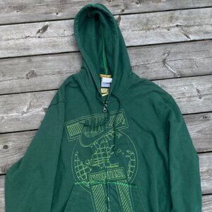 Vintage Y2K Nike ALYX Zip Up Hoodie Large Green Embroidered International